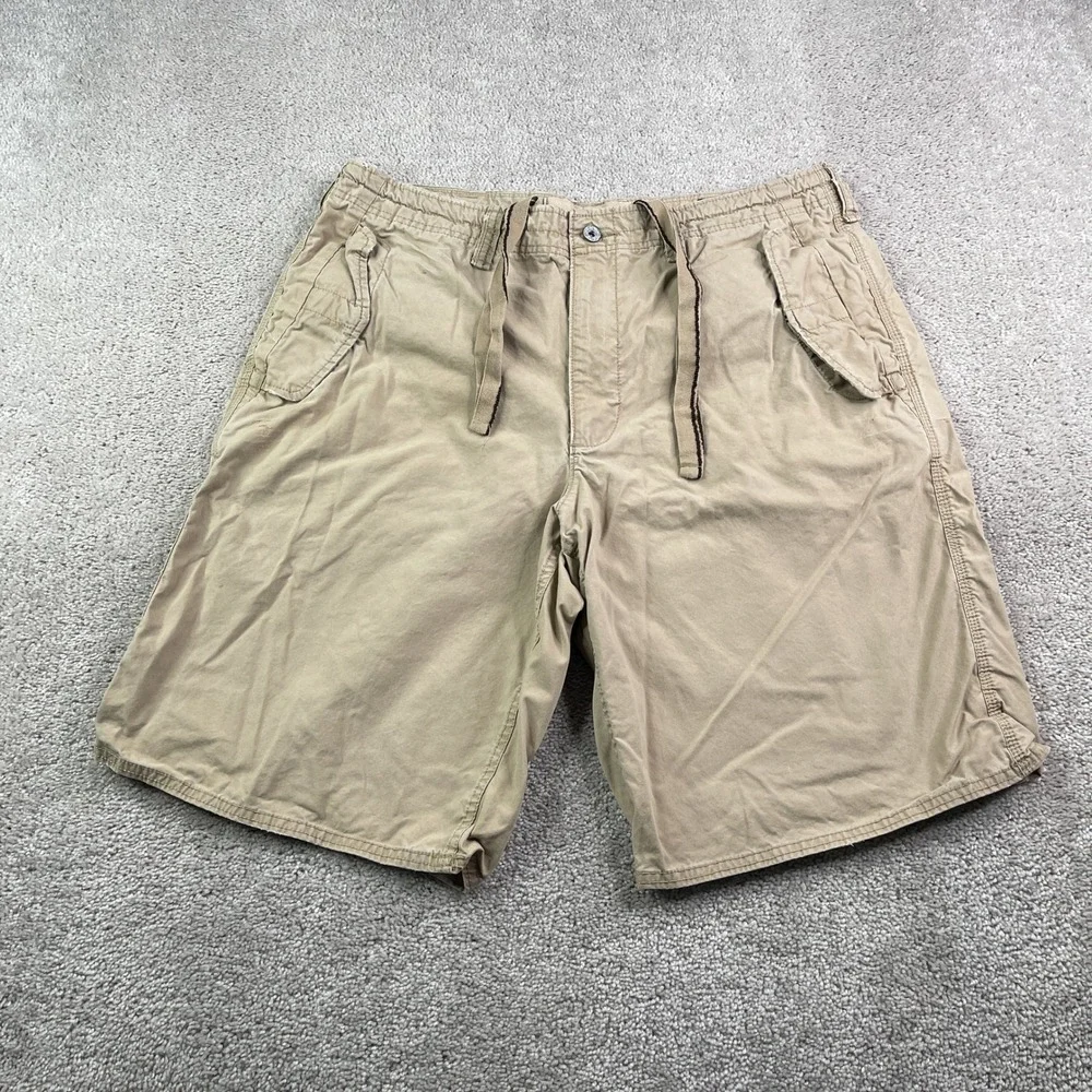 Vintage Old Navy Shorts Mens 36 Khaki Utility Drawstring‎ Tactical Summer Gorp